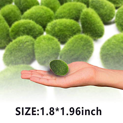 Oddier 20 Pieces Artificial Moss Rocks, Decorative Faux Green Moss Covered Stones, Green Moss Balls Fake Moss Decor For Pot Planter Fairy Gardens Floral Arrangements Craft(2 Size) #TOP2