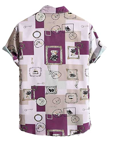 Image of GRECIILOOKS Men's Shirt - Summer Button Down Shirts || Half Sleeve Shirt for Man||Stylish Mens Casual Shirts||Formal and Comfort Rich Printed Shirt`s for Mens