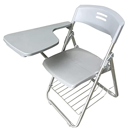 Chaise de formation pliante grise avec tablette écritoire et table portable - 2