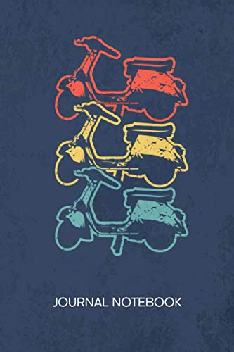 JOURNAL NOTEBOOK: Retro Notepad RULED - Retro 80s Sketchbook Vintage Moped Organizer 80s Disco Diary LINED - Boyfriend & Girlfriend Gift - A5 6x9 Inch 120 Pages - Scooter Rider Present