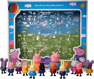 Image of BRAVIA Pappa Pig 14 Character Family Friends Figurine Set George Mummy Daddy Suzy Sheep Emily Elephant | Movable Joints | Kids Toy Age 3 Years -25