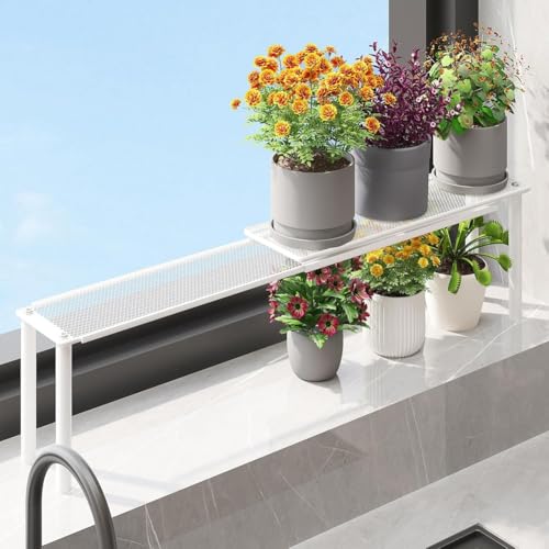 Étagère de fenêtre extensible pour plantes pour libérer l'espace d'évier - 5