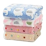 Spardar 4PCS Cobijas para Perro, 77×52 cm Colchoneta para Dormir para Animales Suave y Cálida, Cobija para Perro con...