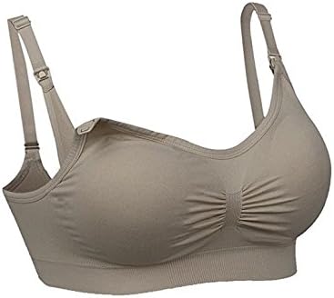 HOFISH Women's Wireless Maternity Nursing Bra Adjustable 3PCS/Pack Silvery-Grey,Beige,Black XL
