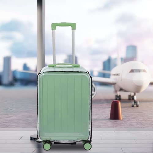Hpmjz Luggage Cover PVC Clear Luggage Covers Protector Thicken Transparent Waterproof Suitcase Sleeve Anti-Scratch Dustproof Suitcase Cover for Wheeled Suitcases (22\")