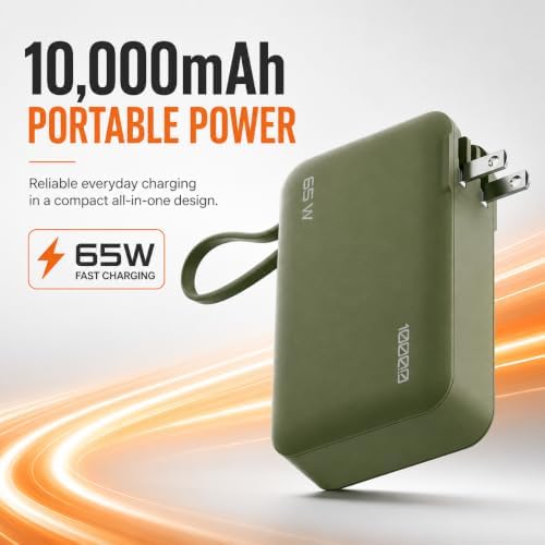 ReelCharge 10000mAh 65W Power Bank Flex (Dark Sage) - 1