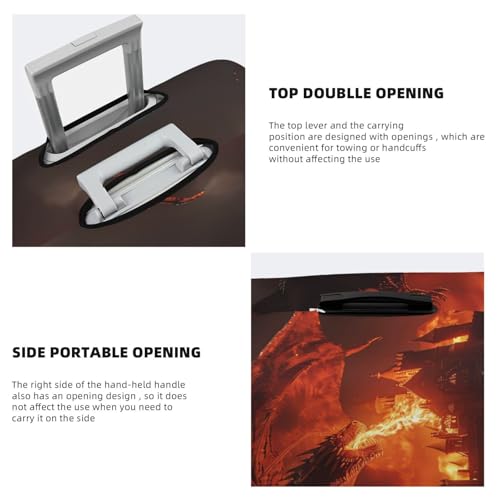 Luggage Cover - Fiery Dragons Castle Attack Suitcase Cover, Suitcase Covers for Luggage4