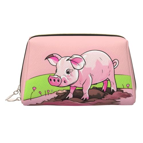 BLWSLC Neceser portátil con estampado de cerdito rosa, ideal para viajes y uso diario