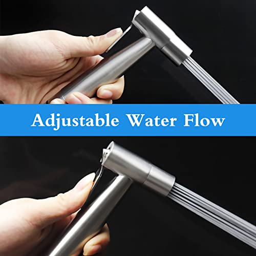 Ikaufen Handheld Bidet Sprayer For Toilet Adjustable Water Pressure Control Bidet Hose Attachment For Bathroom Shower Spray Stainless Steel Cloth Diaper Sprayer Kit #TOP1