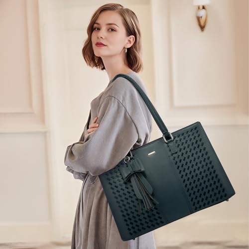 Image of LOVEVOOK Laptop Tote Bag for Women 15.6 Inch Waterproof Leather Computer Bags for Business Office Work Briefcase