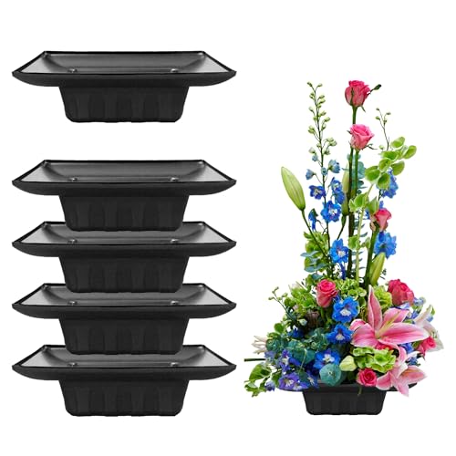 Curtis Wagner Plastics FAC-9900 Flower Arrangement Container (5-Pack) Size 5.5' x 5.5 x 2.5| Plastic Box for Floral Arrangement, Small & Large Flowers | Perfect for Weddings, Proms, Centerpiece