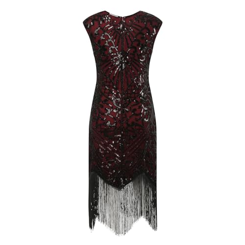 Robe de soirée sans manches style cocktail rétro chic avec pompons et détails plissés - 7