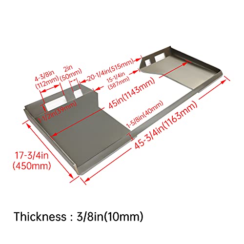 Kojem Universal Skid Steer 3/8\" Attachment Quick Tach Loader Cut Out Mount Plate & Conversion Adapter Mount Plate Bobcat Kubota 2 Packages - Thumbnail 3