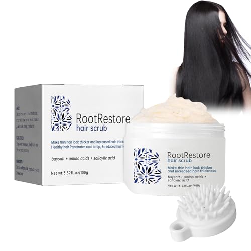 Hair Scrub - Exfoliante natural para el cuero cabelludo con peine, limpiador de cuero cabelludo, exfoliación suave del cuero cabelludo, cepillo de masaje anticaspa, promueve un crecimiento más