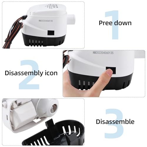 image for Amarine Made Bilge Pump Automatic Submersible Bilge Pump 12v 1100gph S