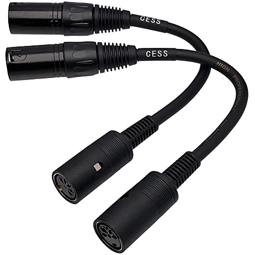 Cncess Cess-255 Female 5-Pin Midi To Xlr Male Plug For Fog Machine, 6 Inches, 2 Pack #TOP3