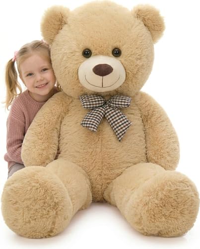 Image of MaoGoLan Giant Teddy Bear Plush Toy - Ultra Soft & Cute Large Stuffed Animal 39 inches, Perfect for Baby Showers, Birthdays, Valentine's Day Gifts (Kids, Couples, Family), Tan