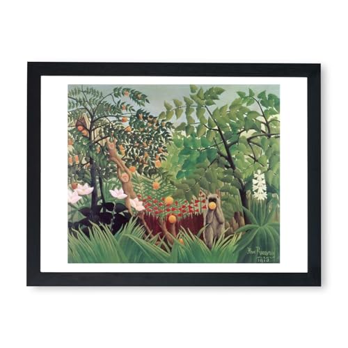 Affiche Henri Rousseau encadrée pour décorer un salon jungle moderne