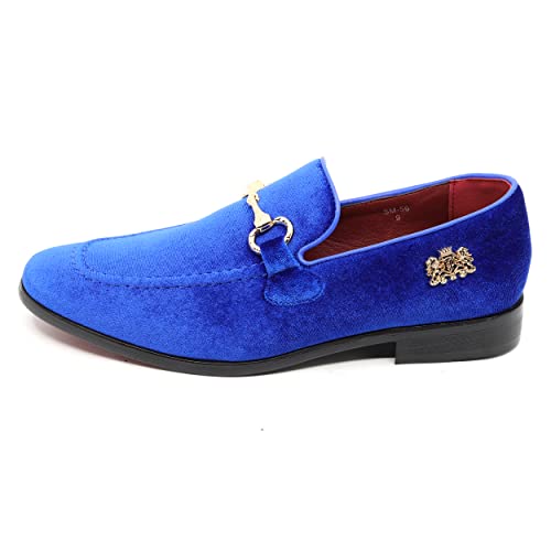 Image of Men's Velvet Designer Classic Dress Tuxedo Smoking Slipper Loafers Slip On Shoes SM-56
