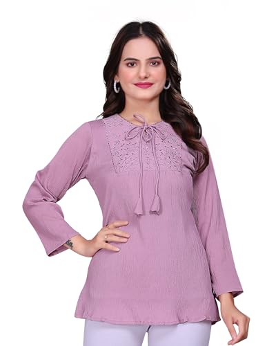 Image of Women's Tunics - Stylish & Comfortable Kurti for Women | Elegant 3 /4 Sleeve Designer Tunic Tops for Women | Indian Ethnic Short Kurti for Casual, Festive