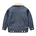 Mud Kingdom Toddler Boys Denim Jacket Outerwear Sherpa Collar Fleece Lined Dark Blue 3T