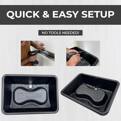 Tankless Water Heater Drain Pan – Universal Water Heater Protection – Fits Whole or Single Unit Tankless Hot Water Heaters – 20” x 14” x 6” – Easy Install & Leak Prevention (Drilled) - Thumbnail 3
