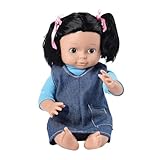 Cre8tive Minds Multi-Ethnic Toddler Baby Doll with Moveable Limbs, Denim Dress, Native American Doll for Girls and Boys Ages 19+ Months