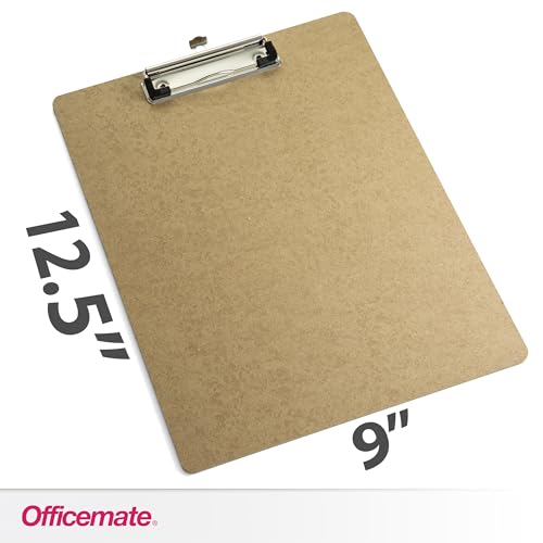 Officemate Recycled Wood Clipboards, Low Profile Clip, 12 Pack Clipboards, Letter Size (9 x 12.5 Inches), Brown (83812) image 2