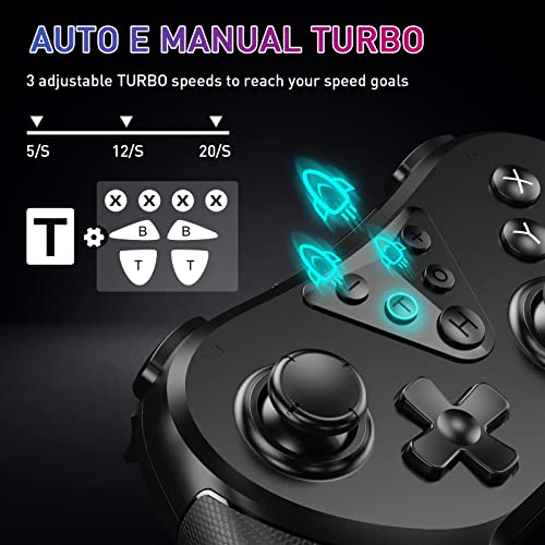 Soukeyhh Switch Controllers，Wireless Pro Controller For Switch/Switch Lite/Switch Oled, Switch Remote Gamepad With Joystick, Adjustable Turbo Vibration With Programmable Function （Black） #TOP2