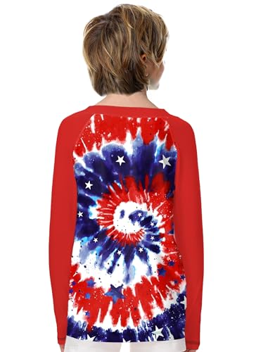 Image of Remimi Unisex Kids Rash Guard Long Sleeve SPF 50+ Tie Dye Sun Shirt 3-12 Years