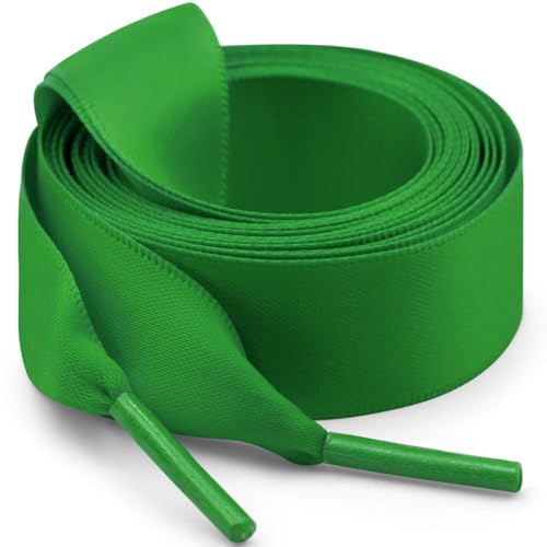 Image of Flat Satin Ribbon Shoelaces WEGOODZF 2cm Wide Shoestrings for Women Girls[2 Pair]