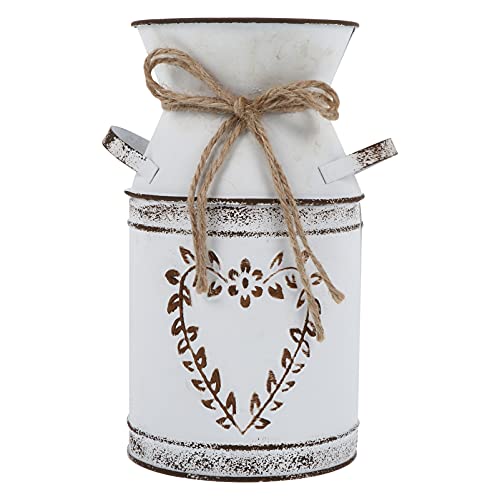 Happyyami Fall Decor Fall Decor Fall Decor Home Decor Galvanized Can Retro Vase Metal Planter Rustic Shabby Chic Vintage Farmhouse White Flower Jug Vase Fall Decor Home Decor Home Decor Home Decor