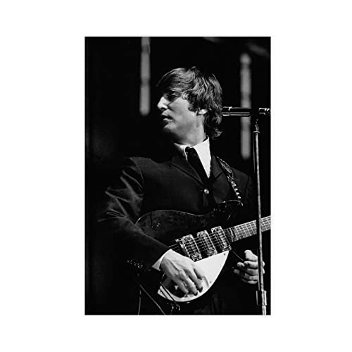 Poster John Lennon (11) sur toile pour décoration de chambre à coucher, paysage sportif, bureau, chambre, cadeau sans cadre, 60 x 90 cm - Les Beatles, Paul McCartney, John Lennon, RIngo Starr, George Harrison Poster John Lennon (11) sur toile pour décoration de chambre à coucher, paysage sportif, bureau, chambre, cadeau sans cadre, 60 x 90 cm