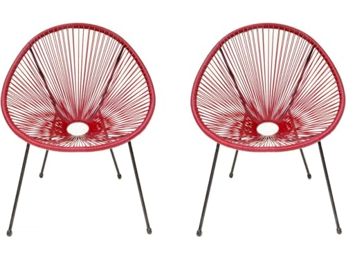 Habitat et Jardin Juego de 2 sillones de jardín Ania - Rojo Vino Tinto