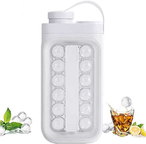 ALSOMTEC Portable Ice Ball Maker Sanitary Ice Cube Trays for Freezer 2 in 1 Portable Ice Ball Mold With Lid Makes 17 Round Ice Cubes Mold,Ice Sphere Molds(White)