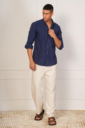 Image of Aatman Men's Eco-Friendly Cotton Shirt | Casual | Plain | Full Sleeve | Summer Regular Fit