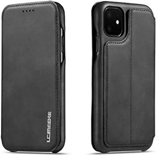 QLTYPRI Case for iPhone 11 Pro Max, Vintage Slim Magnetic Closure PU Leather Case with Stand Function & Credit Card Slot Holder Shockproof Flip Wallet Case Cover for iPhone 11 Pro Max - Black