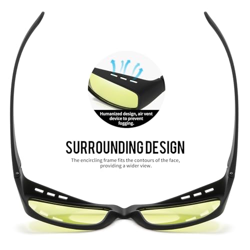 Night Driving Vision Glasses Fit Over Glasses,Restore True Colors,Large Frame Wraparound Unisex2