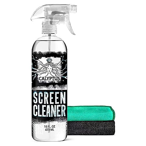 Calyptus Screen Cleaner Mobile Kit | 16 Ounces Spray + 2 Screen Cloths | Screen Spray Cleaners | Computer, Phone, Laptop, Monitor, Macbook, Tablet, Tv, Glasses, And Iphone Cleaning | Made In Usa #TOP26