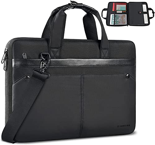 Laptop Bag 15.6 inch, Laptop Sleeve, Laptop Briefcase, Z-MGKISS 360Â°TSA Shoulder Messenger Laptop Carrying Case, Water Repellent Shockproof 15 Laptop Bag, Computer Case for Apple ASUS HP Dell, Black