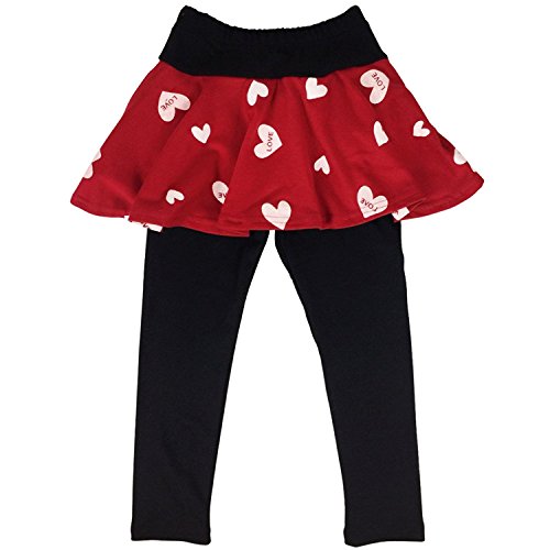 Image of DDSOL Little Girls Clothing Set Outfit Heart Print Sweatshirt Top + Long Pantskirts 2pcs Baby Pant Set for Toddlers and Kids