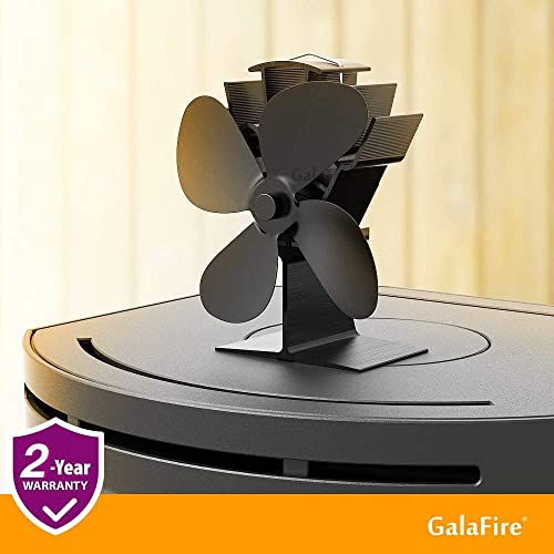 4-Blades Heat Powered Wood Stove Fan + Magnetic Thermometer, 122°F Start Non Electric Eco Fireplace Fan for Gas/Pellet/Log/Wood Burning Stoves, Silent Operation, 2-Years, N429, Black - Image 5