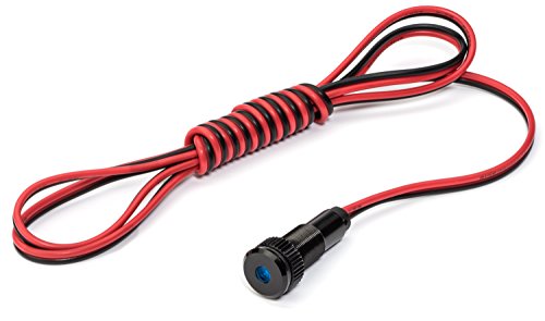Plug-N-Play Instrument Cluster Led Indicator Light Dash Bulbs. Aluminum Pilot Lights. Colored Acrylic Lens. Flush Panel Mount 5/16" 8Mm 12V For Speedometer Odometer Tachometer (Black Bezel, Blue Led) #TOP1
