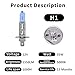 NEWBROWN H1 Headlight Bulb Halogen Bulb 5000K Super White Light Long Life Replacement P14.5S 12V/55W (H1, 2 Pack)