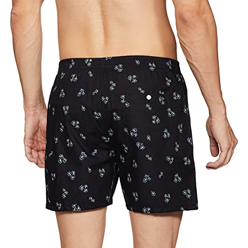 Image of Longies Pure Cotton Mens Boxers Pack of 3 Regular Shorts (LGBOXPO3V003 Aqua,Black,Navy3349 M)