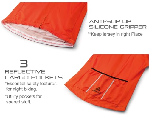 CEROTIPOLAR Men's Snug Fit AirCool Cycling Jersey Bike Shirts Orange by CEROTIPOLAR - Used condition - Image 3