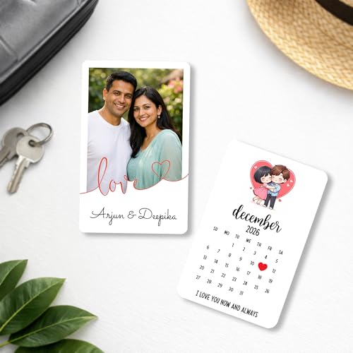 Custom Photo Wallet Card with Calendar Date | Personalized Love K...
