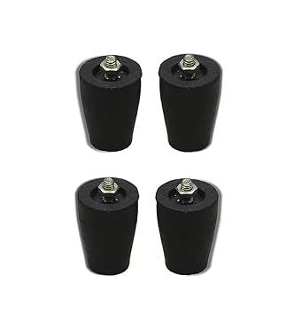Gas Stove Support Legs, Anti-Slip Rubber Feet with Steel Nuts, Black, Set of 4