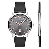 [エンポリオアルマーニ]EMPORIO ARMANI ギフトセット メンズ 腕時計×ブレスレットセット RUGGERO ブラック レザー AR80026 [並行輸入品]