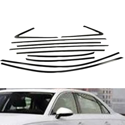 Moldura de ventana exterior negra para Audi A4 2017-2019 de eje corto 2